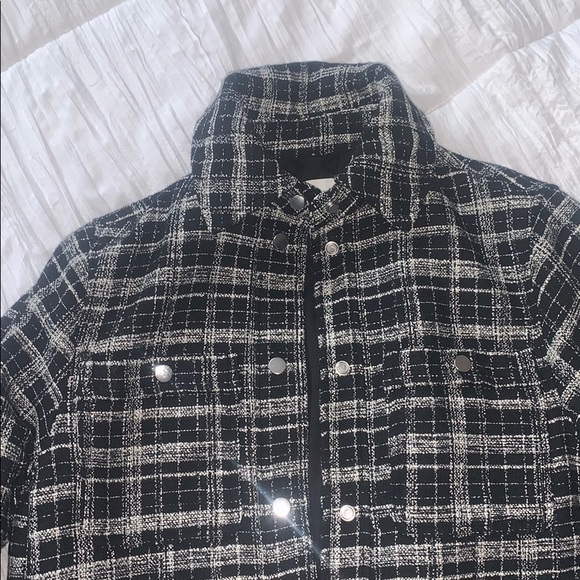 H&M Jackets & Blazers - Black and white plaid Over shirt